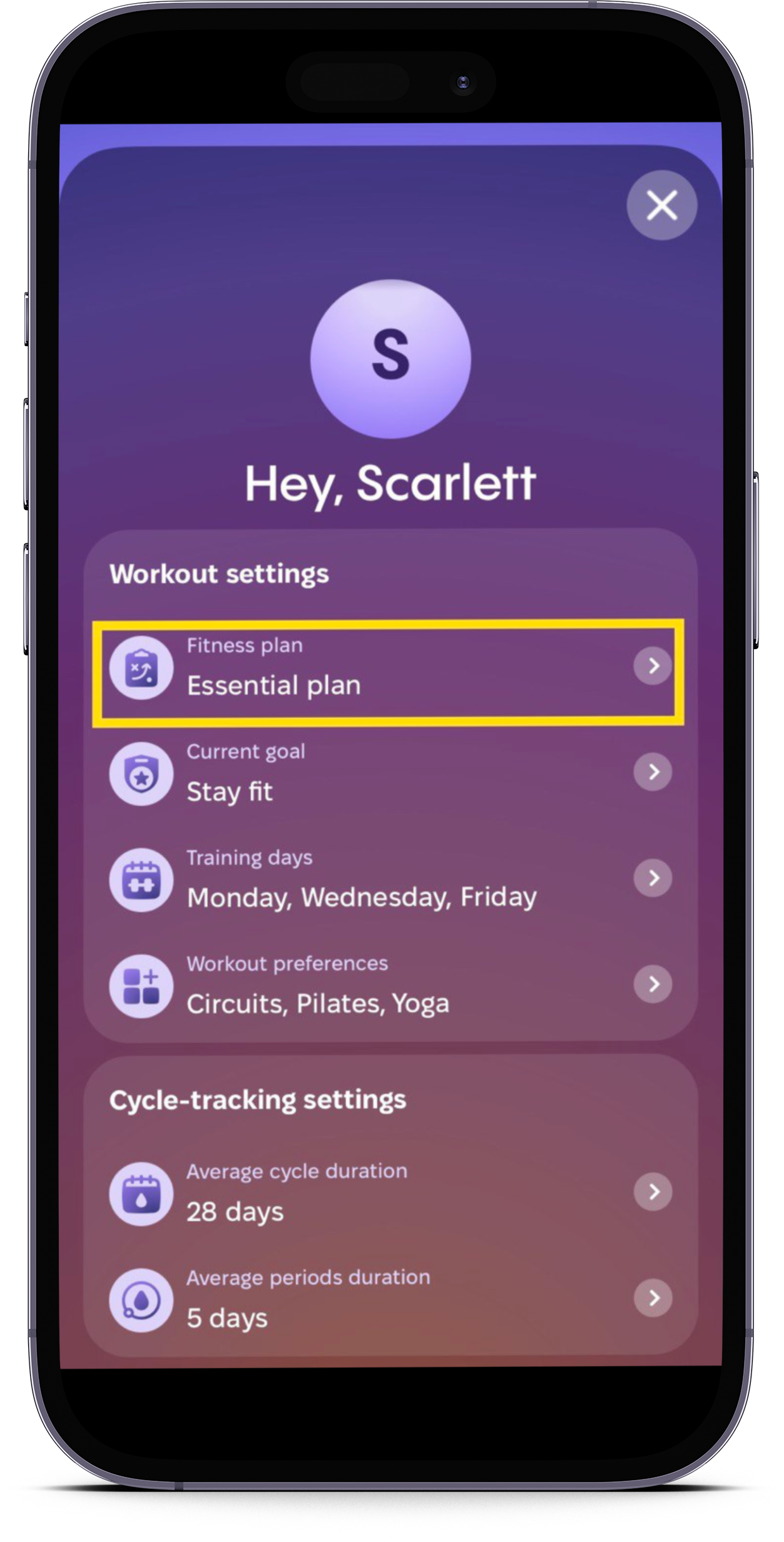 How do I change my fitness plan? HARNA